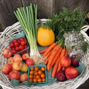 Basket of fruit and vegetables